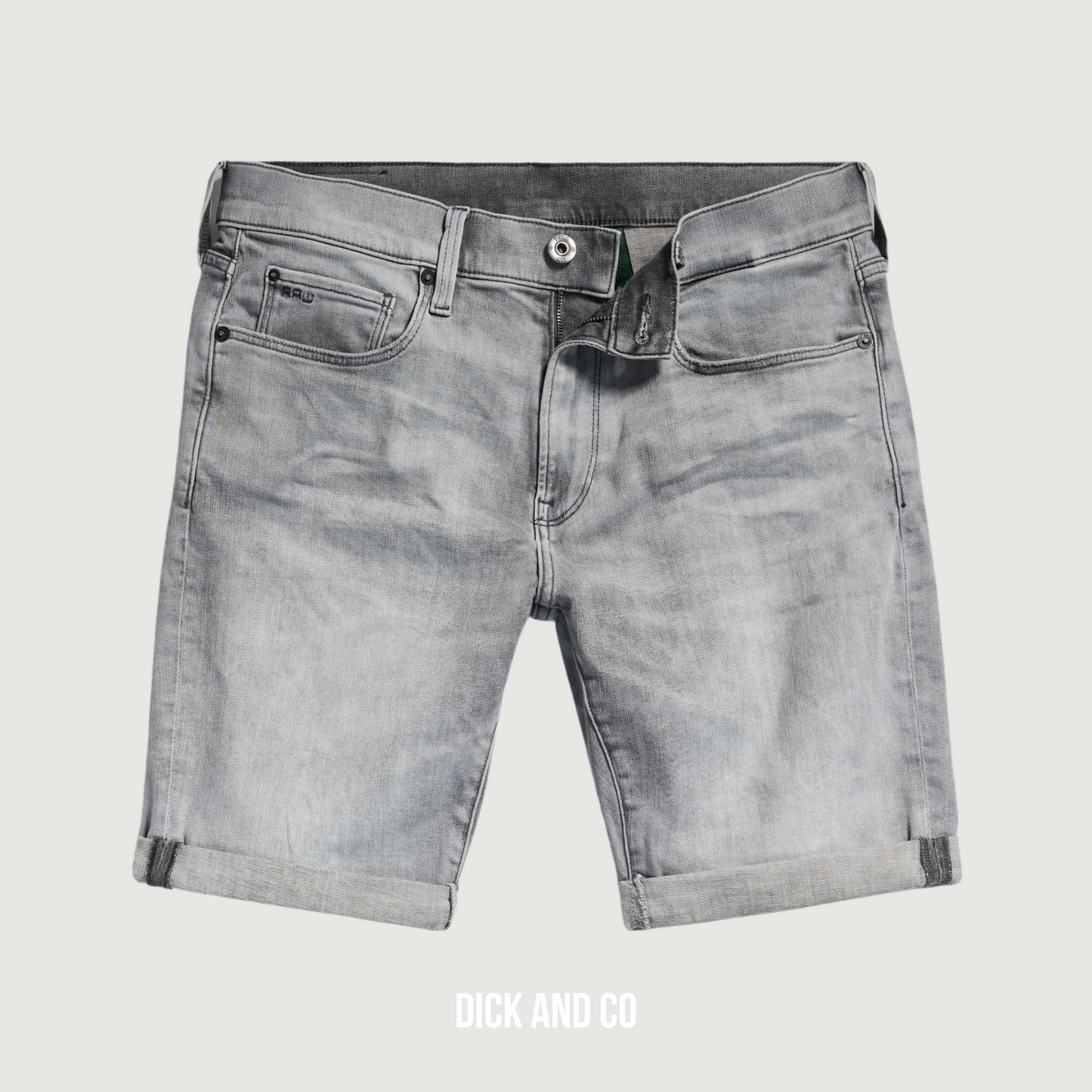 3301 Slim Short Glacier Grey